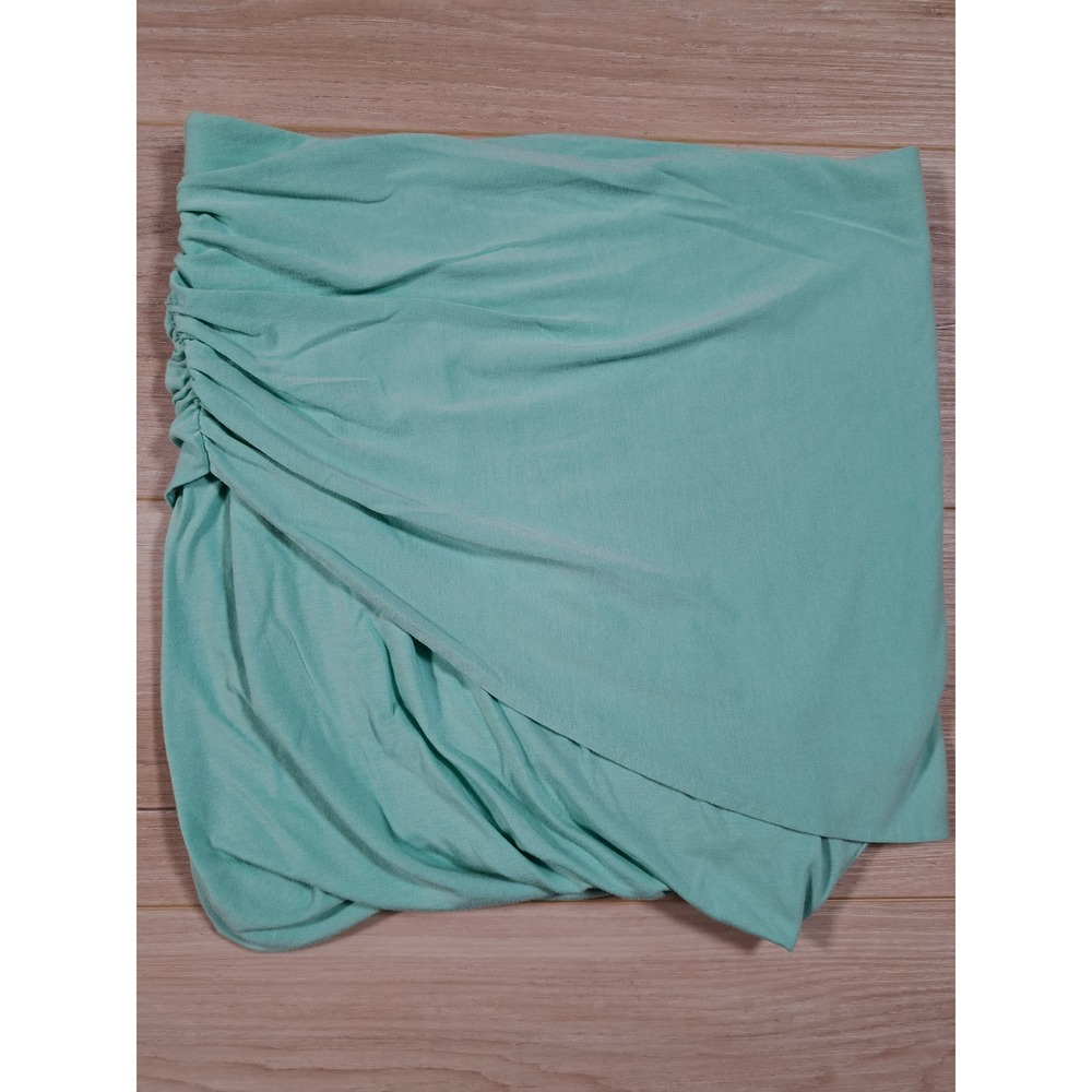 Express Mint Green Ruched Faux Wrap Mini Skirt XS Cotton‎ Modal Stretch 90135